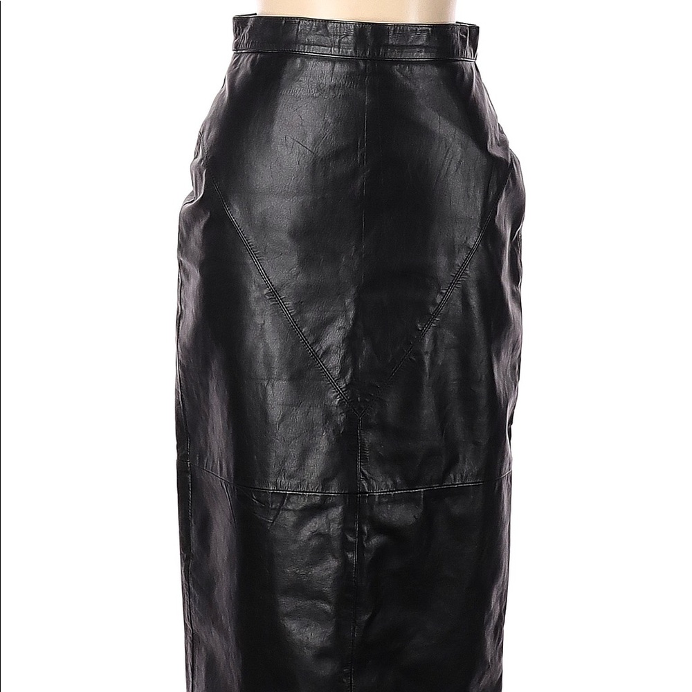 Vintage 80s genuine leather skirt - Picture 7 of 8